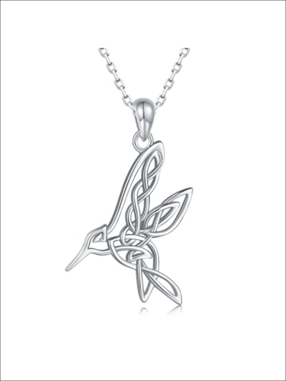 925 Sterling Silver Hummingbird Celtic Pendant Necklace, Pendant